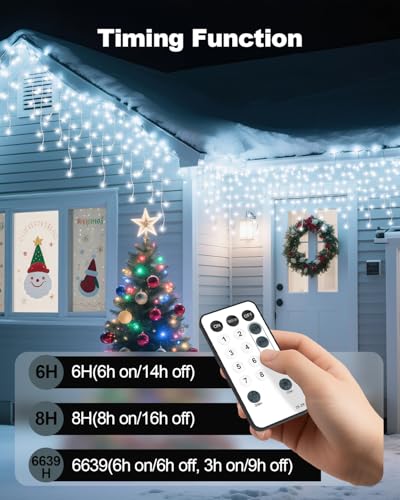 Vynoblip Christmas Ice Lights 99FT 306 LEDs - Twinkle Fairy String Light, Cool White