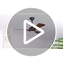 JAZAVA 42-Inch Wood Grain Ceiling Fan with Light & Remote, Damp Rated, 3-Blade, 6-Speed DC Motor (Variation: Wood Grain 1 / 42 Inch)