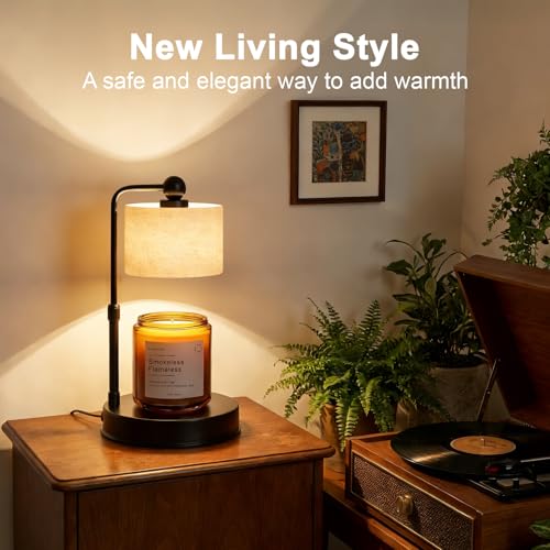 Bingyouth Flaxen Candle Warmer Lamp with Timer & Adjustable Height
