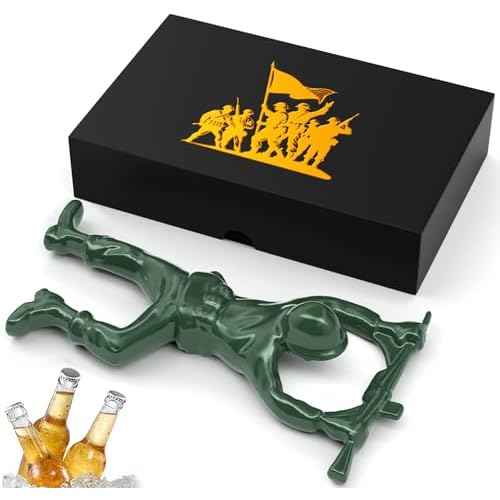 Green Army Beer Bottle Opener for Men, Unique 3D Soldier Design Ideal for Father's Day Birthday Anniversaries Christmas Gift for Veterans Husband Grandpa Boyfriend