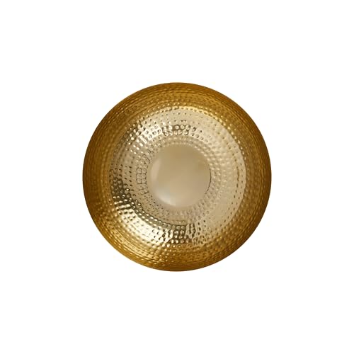 Creative Co-Op Round Hammered Metal Serving and Mixing Bowl, Gold