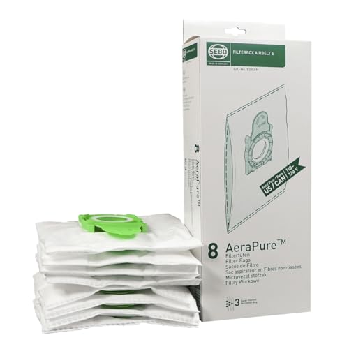 Sebo Filter Bag Box for Airbelt E Vacuum Cleaner - Pack of 8