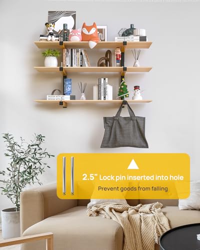 Yellow 6-Pack Wall Mount Lumber Storage Racks 9-Tier Heavy Duty Shelves 1080 lbs Capacity