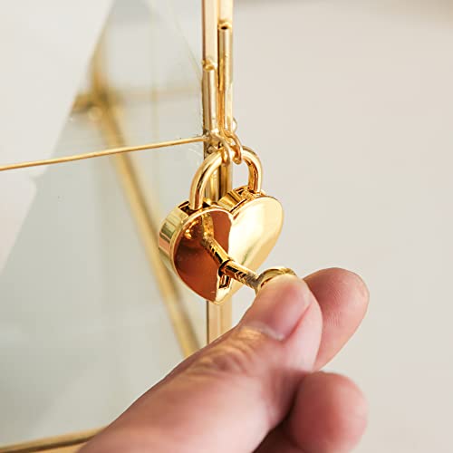 Giadun 10.2'' Arch Glass Card Box with Lock - Gold Wedding & Party Decor