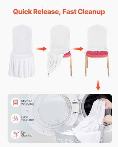 VEVOR White Stretch Chair Covers 30PCS for Wedding & Event Seating