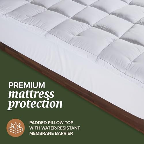 Beckham Hotel Collection Twin Size Waterproof Hybrid Mattress Pad & Protector - White
