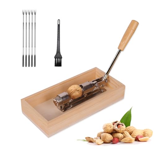 Heavy Duty Nutcracker with Crab Forks & Cleaning Brush - Pecan & Nut Cracking Tool