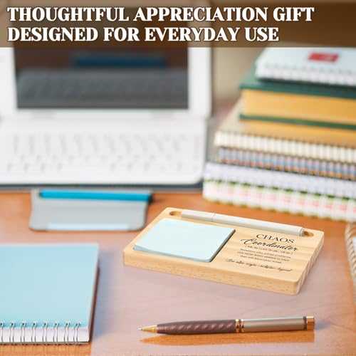 10 Pcs Employee Appreciation Gifts Wooden Sticky Note Holders with Inspirational Quote - Coordinator Variation