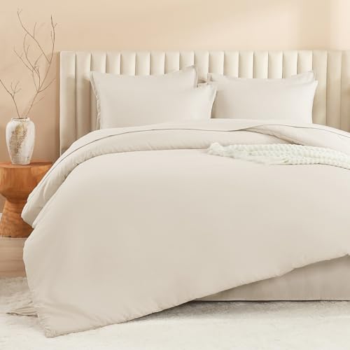 Litanika Oversized King Comforter Set with Sheets Beige - 7 Pieces Bed in a Bag, 120x98 Inches