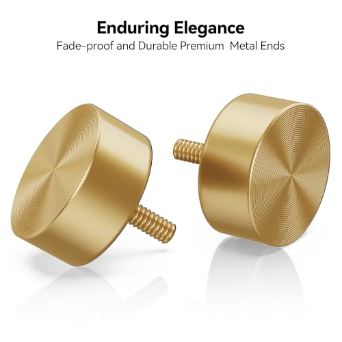 Gold Adjustable Curtain Rods 32-120 Inch Heavy Duty Metal Window Treatment