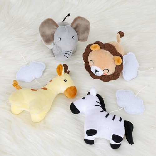 PIIKAGO Jungle Animals Safari Baby Mobile for Crib with 3-Mode Music Box - Nursery Decor Gift