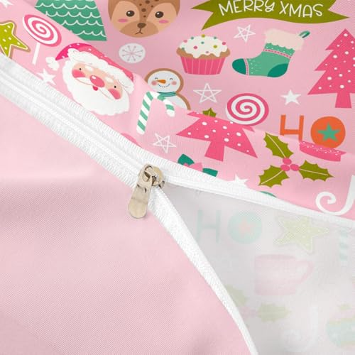 Erosebridal Multi 21 Pink Christmas Duvet Cover Set Full Size Kids & Adults