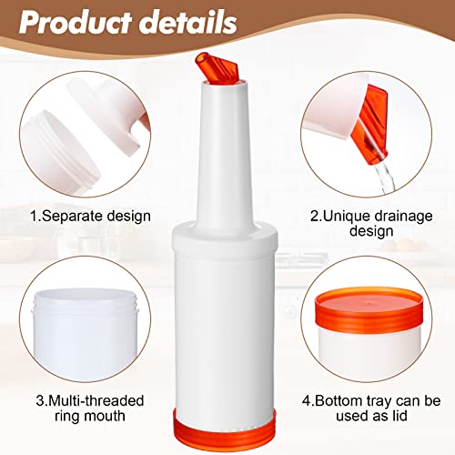 12 Pack 34 Oz Colorful Juice Pouring Bottles with Lids - Classic Variation