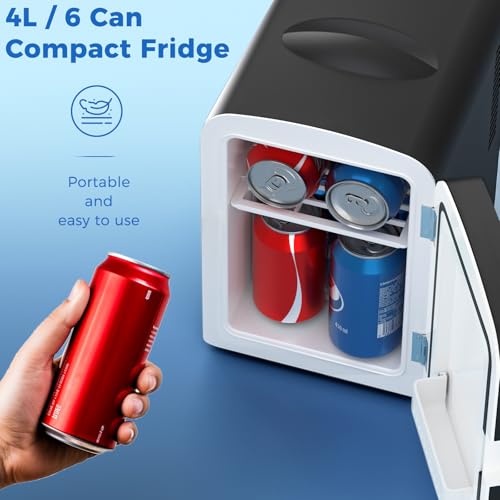 Antarctic Star 4L Compact Portable Mini Fridge Black for Cosmetics & Drinks