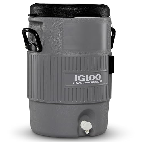 Igloo 5 Gallon Grey Insulated Cooler with Spout | Portable Beverage Dispenser