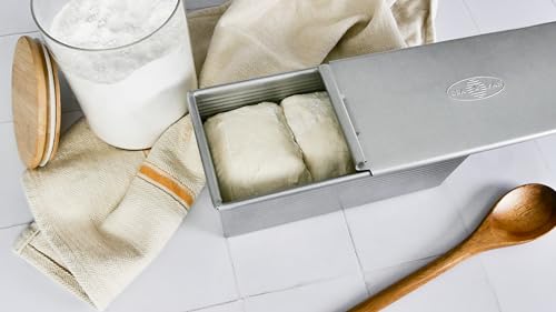 USA Pan Pullman Loaf Pan with Cover 9x4 Inch Nonstick & Quick Release Coating