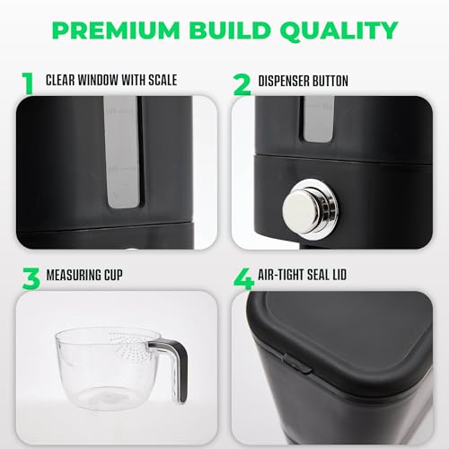 Rice Dispenser 25 lbs I Storage Container with Sponge, Scoop &