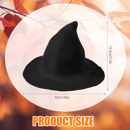Halloween Witch Hat Knitted Witch Cap for Women - 12 Pack