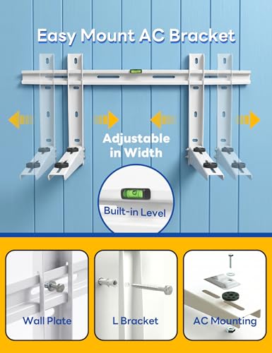 Mini Split Wall Mounting Bracket - 7000-12000 BTU Support, Galvanized Steel