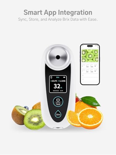 Digital Brix Refractometer 0-35% with ATC, Rechargeable & Portable for Fruit Juice & Vegetables - Variation of THIS listing