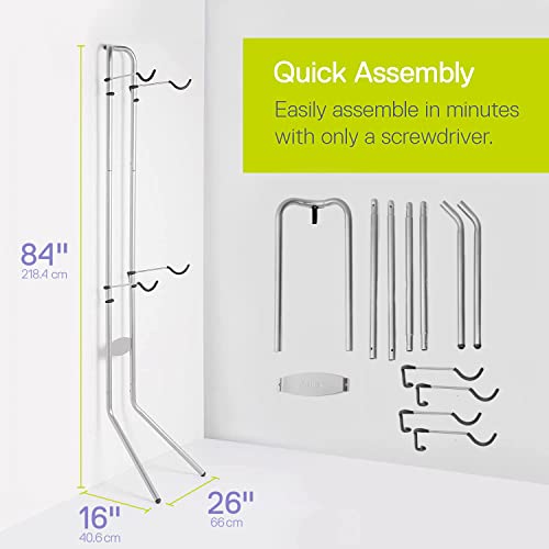 Adjustable Vertical Bike Storage Rack for Road MTB Hybrid Bicycles - Silver Variation
