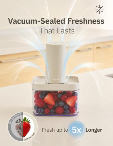 Vacuum Food Storage Containers Set with Handheld Sealer - 5 pcs, Airtight & Leakproof