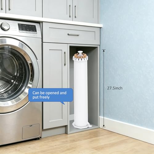 Foldable Clothes Rack with Wooden Poles - Collapsible Garment Stand, Portable & Space Saving