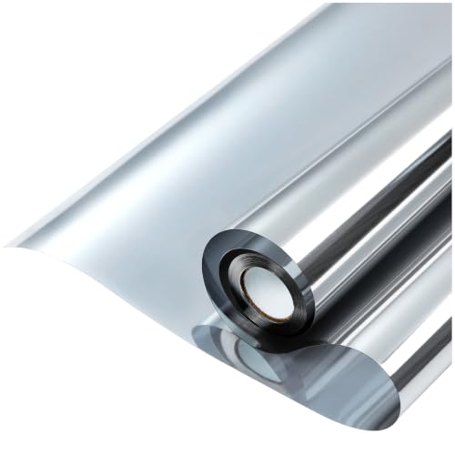 Rabbitgoo Window Privacy Film 35.4 x 196.8 Inches - Silver One Way Reflective