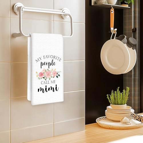 OINDADE Mimi Kitchen Towels - Gifts for Mothers Day, Grandma, Call Me Mimi Dish Tea Towels, 16x24 Inch Home Decor