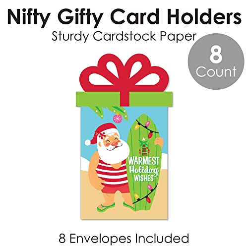 Beach Santa Gift Card Holders - 8 Pack Tropic Christmas Nifty Gifty