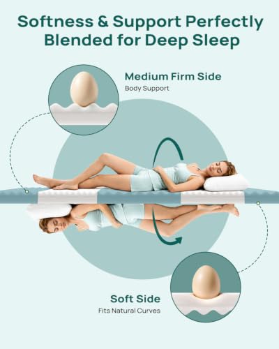 Queen 3-Inch Firm & Soft Memory Foam Mattress Topper with Cover - Re:flip