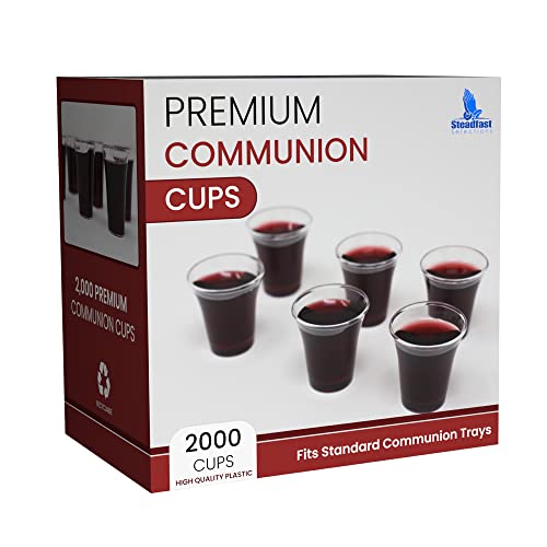 2000 Count Disposable Communion Cups Bulk Pack - Clear Plastic, Fits Standard Trays