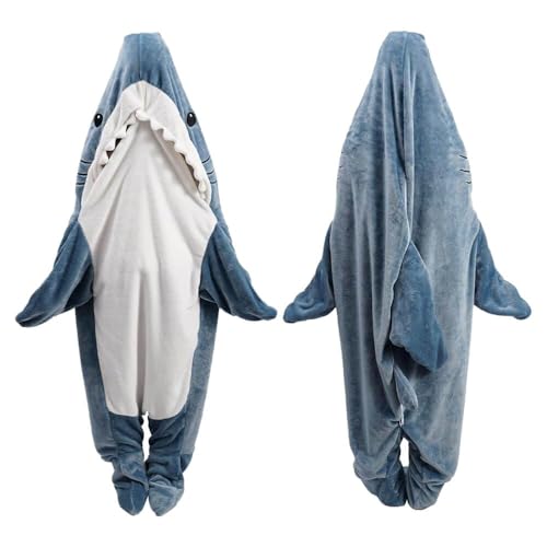 inkArts Shark Blanket Hoodie Onesie for Adults & Kids - Wearable Shark Sleeping Bag, L (57-61 Inch Height)