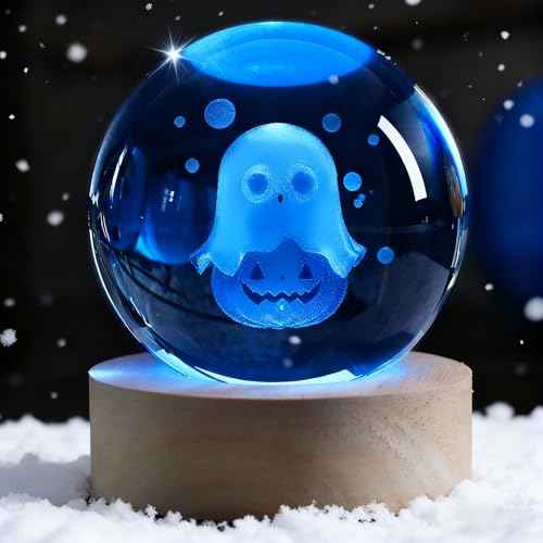 Ghost Night Light,Christmas Lights Led,Crystal Rechargeable Beside USB Vintage Christmas Decor Light,Funny Office Desk and Christmas Stocking Stuffers for Woman and Kids