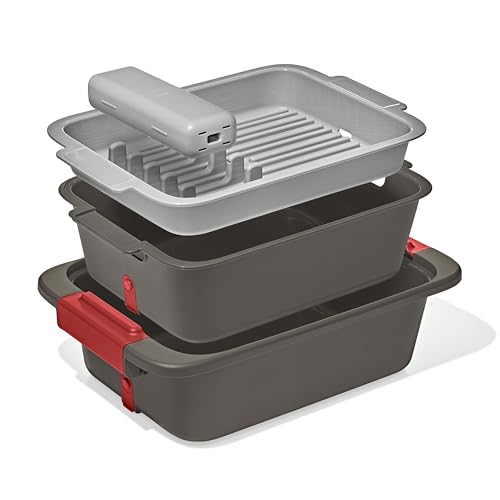 OXO Outdoor Camping Wash, Dry & Stow System - 4-Piece Kitchen Gear Set