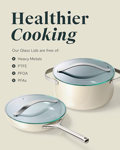 Caraway 10.5-Inch Tempered Glass Pot Lid - Stainless Steel Variation