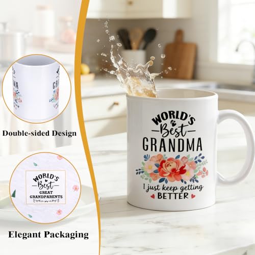 World's Best Great Grandma Grandpa Mug Gift Set - Heartwarming Family Announcement