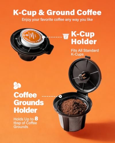Single Serve Coffee Maker with Thermal Carafe 6-32oz Hot & Iced Brewing