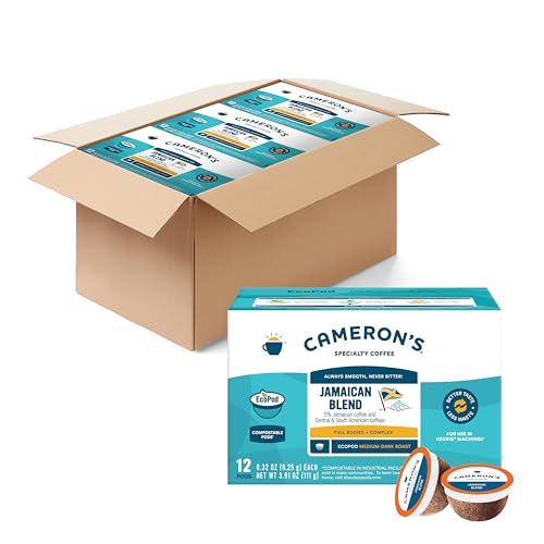 Single Serve Coffee Pods Jamaican Blend - Compostable, 12 Count Pack of 6