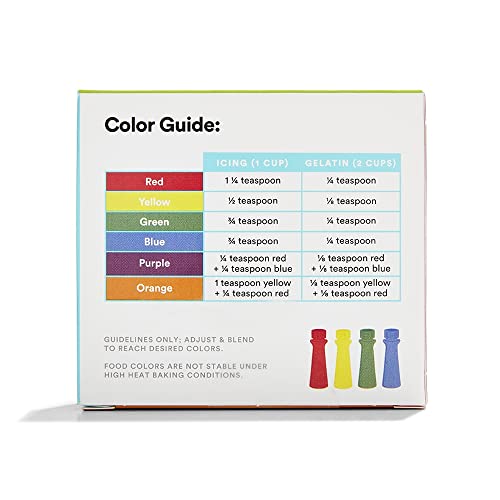 365 by Whole Foods Market, Plant-Based Food Coloring (Red, Yellow, Green & Blue Bottles), GLuten-Free, 0.3 Fl Oz Each, 1.2 Fl Oz Total