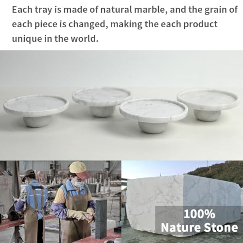 7 Inch Carrara White Marble Decorative Tray for Coffee Table - FutureStone