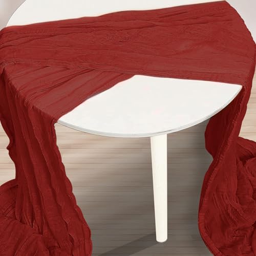 SuBleer 12 Pack Terracotta Cheesecloth Table Runner 35x120 Inches - Elegant Home Decor