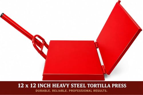 12-Inch Heavy Duty Commercial Steel Tortilla Press for Perfect Flatbreads