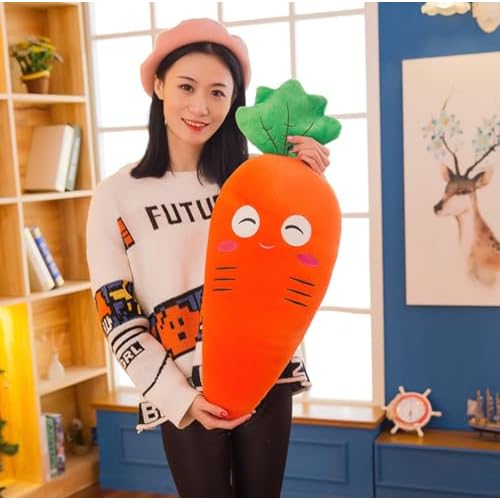25.5" Plush Toy Soft Carrot Hugging Pillow Cute Stuffed Doll Toy Throw Pillow, Soft Stuffed Plush Toys for Kids Plush Pillow Home Decoration Gift