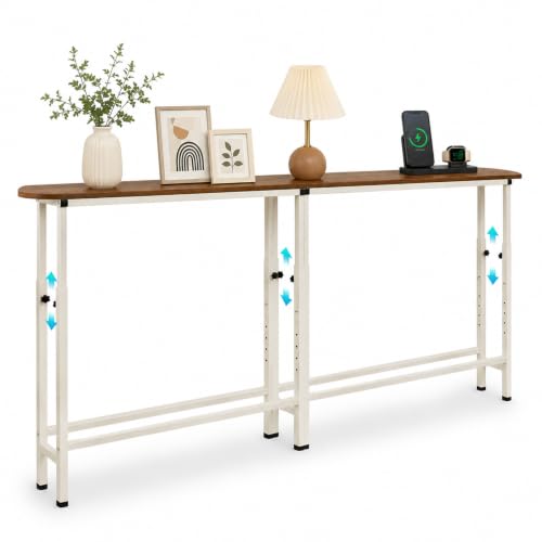 Lanlelin 78.8-Inch Adjustable Narrow Console Table for Behind Couch, Entryway, Living Room