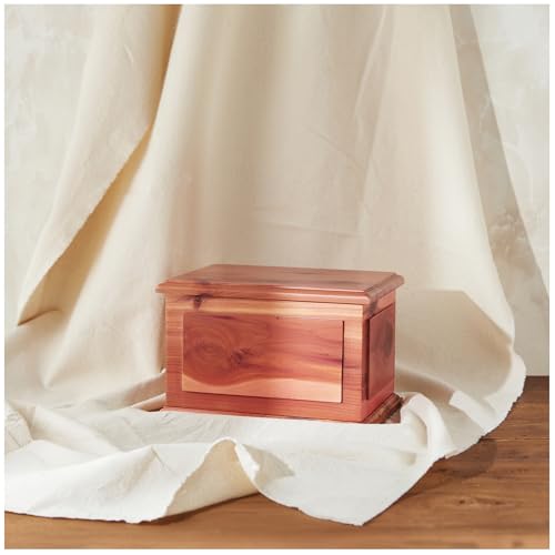 AspenStudio Cedar Wooden Urn for Cremation Ashes - Handcrafted American Cedar, Large Capacity, TSA Approved