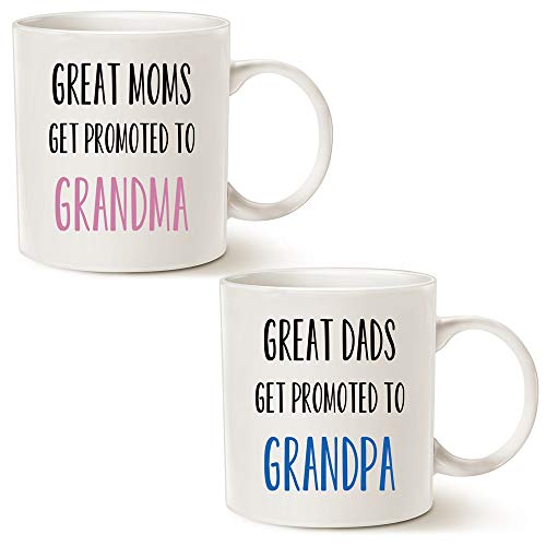 MAUAG Funny Grandparent Coffee Mug Cyan - Great Grandparents Promotion 11 Oz