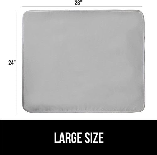 GORILLA GRIP The Original Ironing Board Cover and Pad, Silicone Coating, 400°F Scorch Resistant Thick Padding, Heavy Duty Iron Covers Standard Boards, Hook and Loop Fastener Strap, Silver 28x24