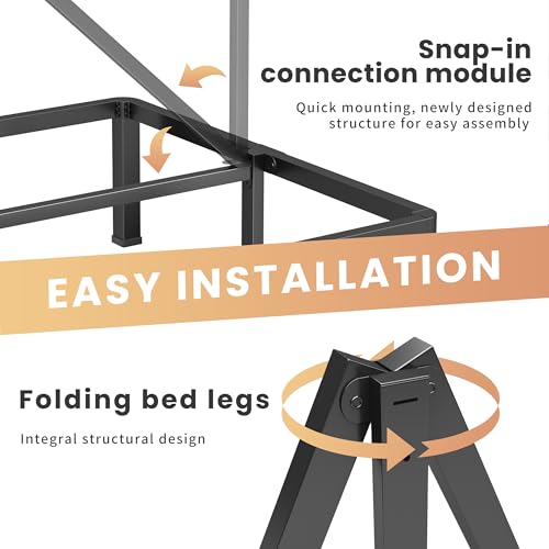 VIPSHOW 14 Inch Queen Heavy Duty Steel Bed Frame - 3500lbs Support, Rounded Corners