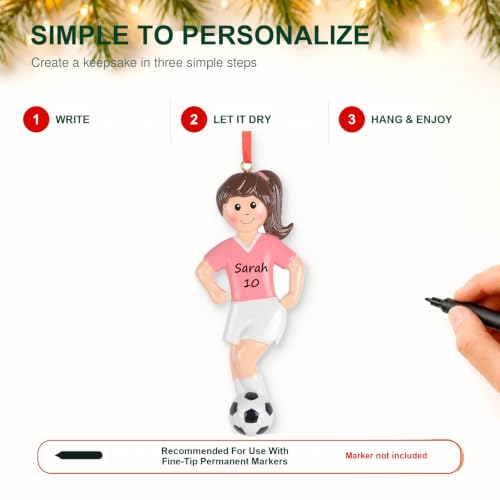 Personalized Soccer Girl Christmas Ornament - Keepsake Gift for Soccer Enthusiasts